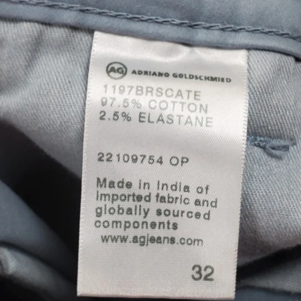 AG Adriano Goldschmied Wanderer Slim Shorts Mens 32 Blue Chino 1197BRSCATE